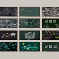 Colorful Hand Drawn Blackboard Artworks With Haowolong Theme And Creative Illustrations