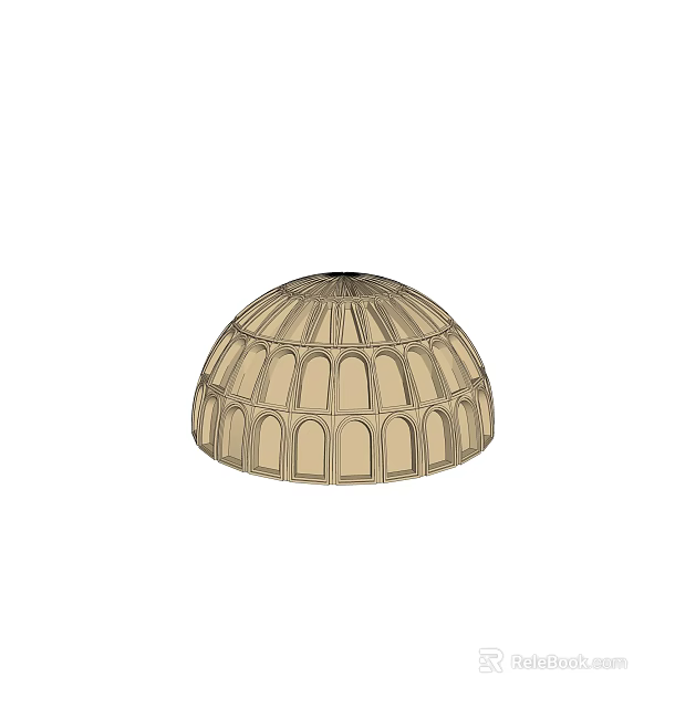 Architectural Component Dome Structure With Classical Arched Design And Ornate Details 3d model