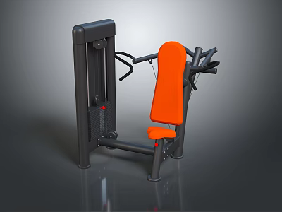 Fitness Equipment Strength Training Machine With Black Frame And Orange Seat For Gym Workout 3d model