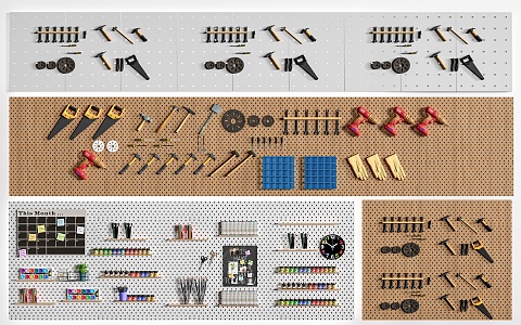 Modern tool wall manual wall hole slab wall 3d model