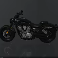 Black Modern Motorcycle With Shiny Metallic Engine Leather Seat And Stylish Wheels