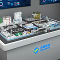 China Mobile Sand Table Featuring Detailed Facility Models Data Visualization Screens and Infrastructure Layout