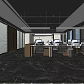 Modern public office area 3d model