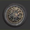 Intricate Lotus Shaped Metal Craft on Purple Decorative Base for Home Ornament