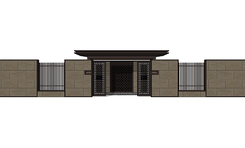 New Chinese Gate Entrance Gate 3d model