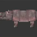 3D Pixel Art Rhino Game Character With Blocky Design And Brown Texture