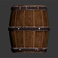 Rustic Wooden Barrel Tabletop Decorative Ornament Set With Metal Hoops And Natural Grain
