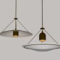Modern Style Pendant Lights With Gold Metal And White Circular Shades