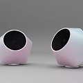 Modern Geometric Shape Speakers With Gradient Color Finish Pair For Home 3d model