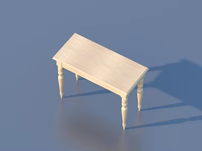 Simple Light Wooden Table With Decorative Legs And Smooth Tabletop Surface 3d model