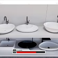 Modern Bathroom Washbasins With Various Shapes And Colors On