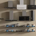 Poliform Modern Kitchen Appliances Featuring Range Hoods And Gas Stoves