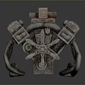 Intricate Steampunk Mechanical Device With Metal Pipes Gears And Rustic Details