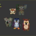 Cute Pixel Art Animal Characters Including Koala Penguin Owl And Elephant