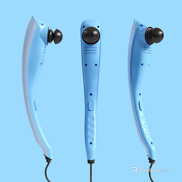 Blue Handheld Massagers With Ergonomic Handle And Round Massage Heads 3d model 