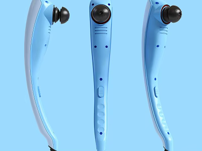 Blue Handheld Massagers With Ergonomic Handle And Round Massage Heads 3d model
