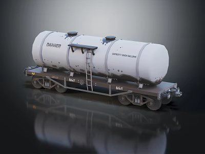 DANNER Grey Iron Tanker Car With Ladder And Railway Wheels Design 3d model