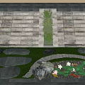 Modern Stage Step Stone Step Landscape Step Koi Lotus Bamboo 3d model