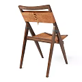 Modern Wooden Dining Chairs With Crossed Backrests Leather Straps And Slender Legs