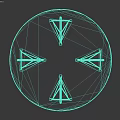 Modern Black Round Dining Table with Geometric Triangular Legs Design for Contemporary Interior