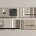 Modern sofa background wall 3d model