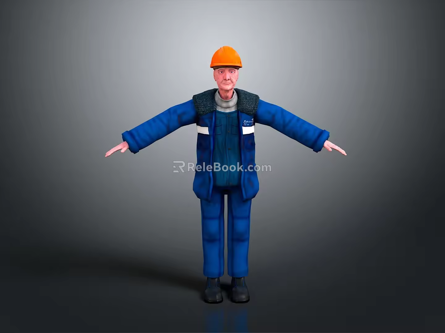 Worker European worker mechanic builder repairman miner digger figure 3d model