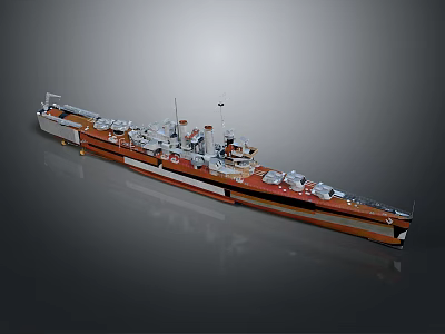 3D Rendered Warship With Detailed Design And Realistic Look 3d model