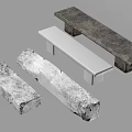 Stone Benches In Gray And White Featuring Textured And Smooth Surfaces