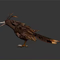 Flying Raptor with Orange Brown Feathers Spread Wings Sharp Talons and Gray Gradient Background 3d model
