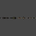 Collection of various types of melee weapons including swords axes and hammers