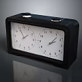 Modern Black Alarm Clock With Dual White Dials And Sleek Design