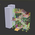 Iron frame large iron frame iron frame house factory industrial iron frame iron ladder rigid ladder work frame rigid scaffold 3d model