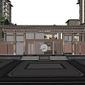 New Chinese-style Gate Demonstration Area 3d model