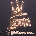 Neon Lamp Lighting Combinations for Bar Club Wall Art With Black Background And Warm Yellow Light