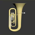 Golden Tuba Decorative Instrument For Home Living Decoration