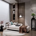 New Chinese-style chaise longue 3d model