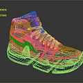 High Top Sneakers Yellow And Black Colorful Design With Detailed Patterns For Daily Wear