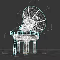 Military Weapon System With Large Parabolic Antenna And Tower Platform Structure