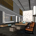 Luxurious Hotel Lobby Interior Design With Reception Desk Sofas And Modern Decor 3d model