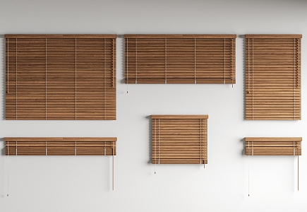 Bamboo blinds Roller blinds Wooden venetian blinds 3d model