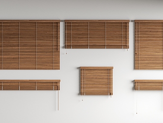 Bamboo blinds Roller blinds Wooden venetian blinds 3d model