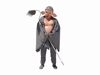 Journey to the West Pigsy Nine Teeth Rake Figure 3d model