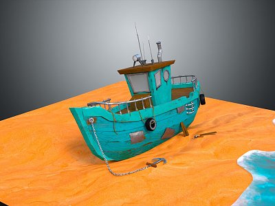 Modern Boat Small Boat Wooden Boat Fishing Boat Wooden Boat 3d model