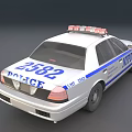 NYPD Police Car With Emergency Lights Blue White Stripes And Front Bumper Guard