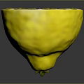 Fresh Sliced Lemon With Yellow Peel And Juicy Segments On Dark Background