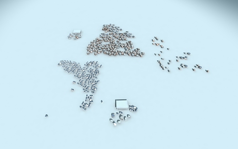 Modern aerial view of the village 3d model