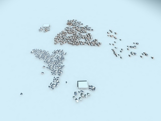 Modern aerial view of the village 3d model