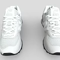 White New Balance Sneakers With Mesh Upper Black Sole Classic Design Casual Wear