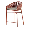 Rattan Bar Stools With Cushioned Seats Modern Multicolor Design For Home Kitchen 3d model