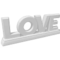 Elegant White 3D LOVE Letters Decorative Ornament Set With Base Stand For Home Decor